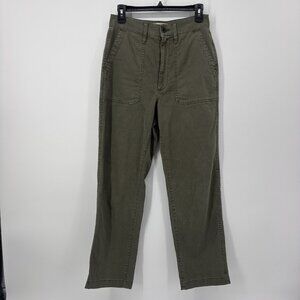 Madewell Curvy Perfect Vintage Straight Workwear Pants Green Womens 27 NC370